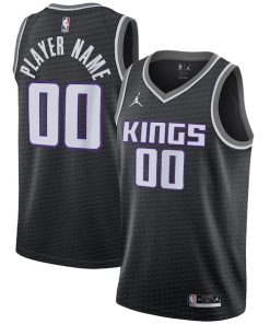 Sacramento Kings Jordan Brand Swingman Custom Jersey - Statement Edition - Black