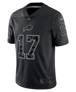Alternative view of Men's Buffalo Bills Josh Allen Nike RFLCTV Limited Jersey - Black