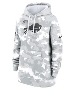 Alternative view of Buffalo Bills Nike Women's 2024 Salute To Service Club Fleece Pullover Hoodie - Arctic Camo