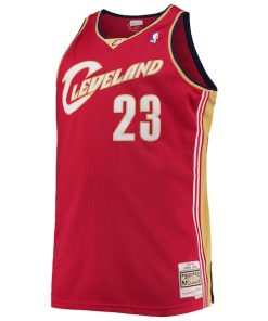 Alternative view of LeBron James Cleveland Cavaliers 2003/04 Big & Tall Hardwood Classics Swingman Jersey - Red
