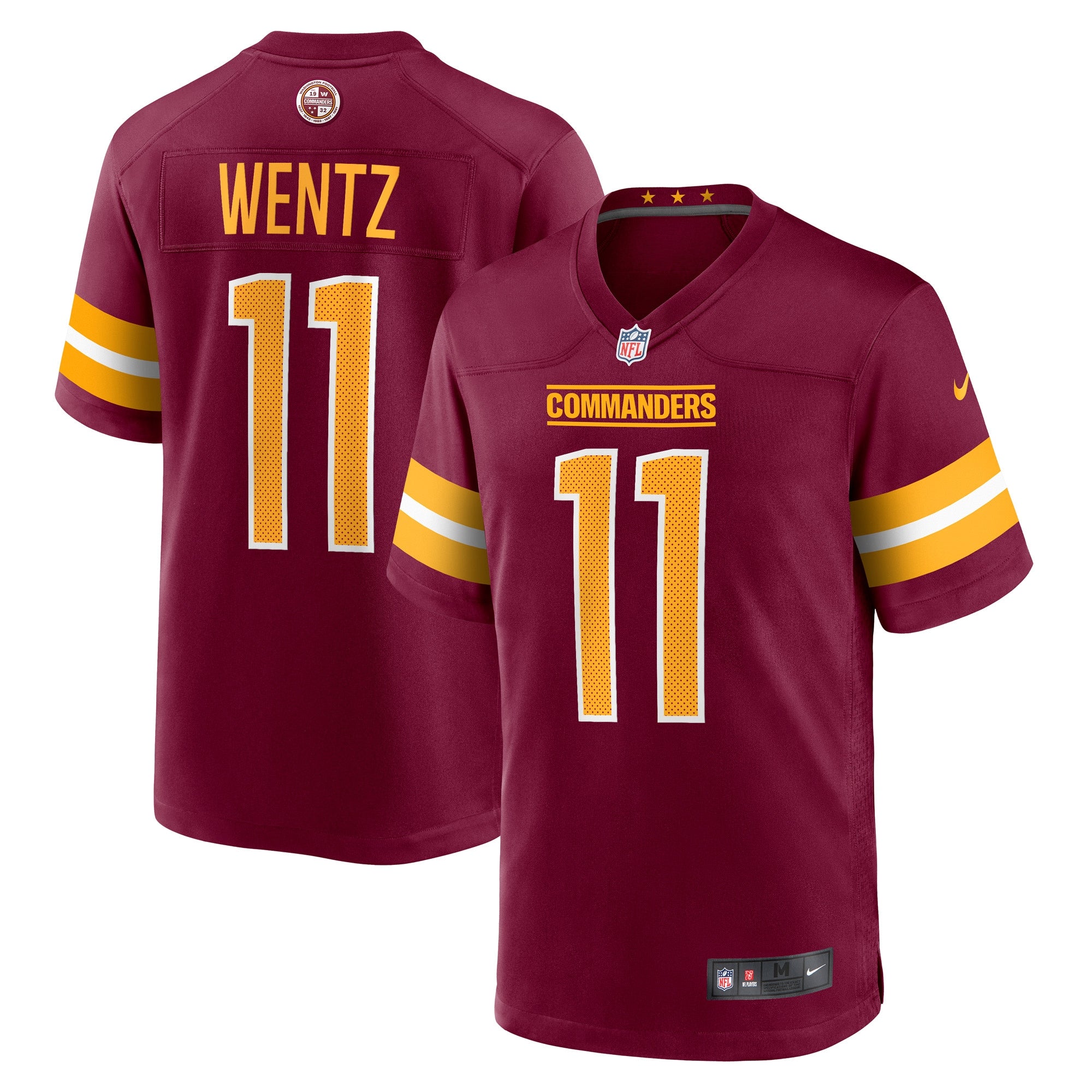 Carson Wentz Washington Commanders Nike Alternate Game Player Jersey - Black/Burgundy - Image 6