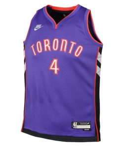 Alternative view of Scottie Barnes Toronto Raptors Nike Youth 2024/25 Swingman Jersey - Purple - Classic Edition