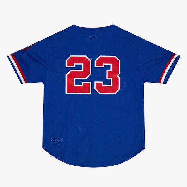 Ryne Sandberg Chicago Cubs Cooperstown Collection 1996 Mesh Batting Practice Button-Up Jersey - Royal - Image 3