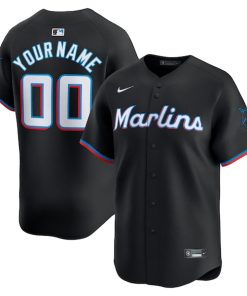 Miami Marlins Nike  Alternate Limited Custom Jersey?¨C Black