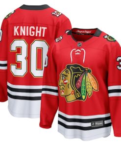 Spencer Knight Chicago Blackhawks  Centennial Breakaway Player Jersey - Red