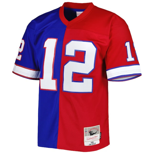 Jim Kelly Buffalo Bills 1990 Split Legacy Replica Jersey - Royal/Red - Image 2