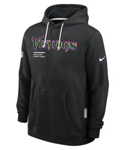 Alternative view of Minnesota Vikings Nike 2025 NFL Crucial Catch Sideline Standard Issue Dri-FIT Hoodie - Black