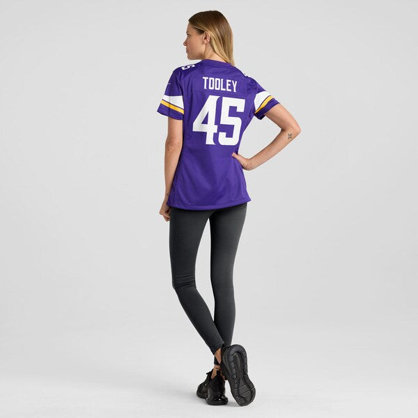 Max Tooley Minnesota Vikings Nike Women's Team Game Jersey - Purple - Image 6