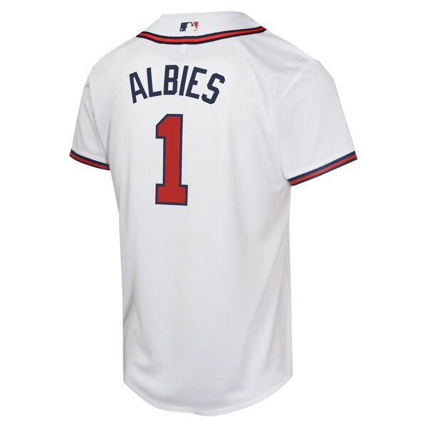 Ozzie Albies Atlanta Braves Nike Youth Home Game Player Jersey - White - Image 3