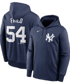 Max Fried New York Yankees Nike Name & Number Pullover Hoodie - Navy