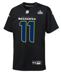 Alternative view of Youth Seattle Seahawks Jaxon Smith-Njigba Nike Black Super Bowl LX Patch Carbon Fashion Game Jersey