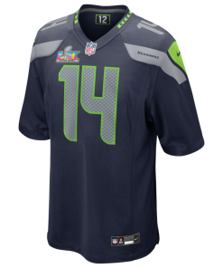 Alternative view of Men's Seattle Seahawks Sam Darnold Nike College Navy Super Bowl LX Patch Game Jersey