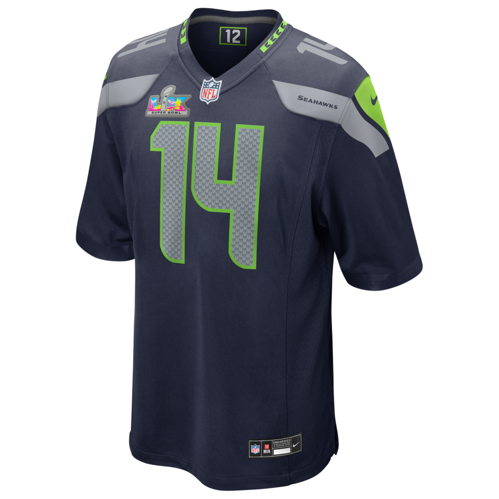 Men's Seattle Seahawks Sam Darnold Nike College Navy Super Bowl LX Patch Game Jersey - Image 2