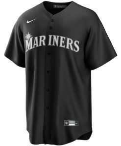 Alternative view of Seattle Mariners Nike Official Replica Jersey - Black/White