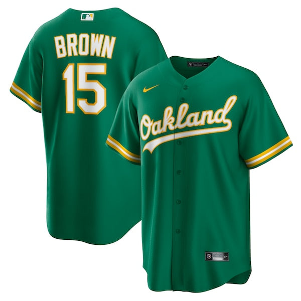 Seth Brown Oakland Athletics Nike Alternate Replica Jersey - Kelly Green/White - Image 2