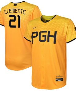 Roberto Clemente Pittsburgh Pirates Nike Youth 2023 City Connect Replica Player Jersey - Gold