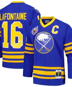Pat LaFontaine Buffalo Sabres Captain Patch 1992/93 Blue Line Player Jersey - Royal