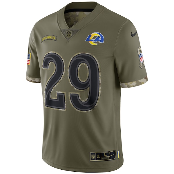 Eric Dickerson Los Angeles Rams 2022 Salute To Service Retired Player Limited Jersey - Olive - Image 2