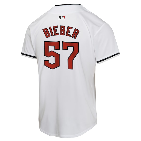 Shane Bieber Cleveland Guardians Nike Youth Home Game Player Jersey - White - Image 3