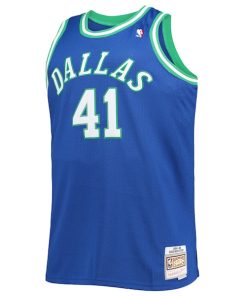 Alternative view of Dirk Nowitzki Dallas Mavericks Big & Tall 1998/99 Hardwood Classics Swingman Jersey - Blue