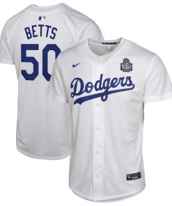 Mookie Betts Los Angeles Dodgers Nike Youth 2024 World Series Game Jersey - White