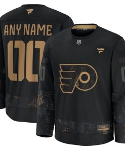 Philadelphia Flyers  2024 Military Appreciation Personalized Long Sleeve Practice Jersey - Black