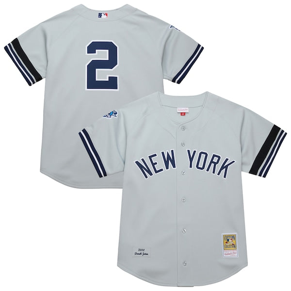 Derek Jeter New York Yankees Cooperstown Collection 2000 World Series Authentic Jersey - Gray
