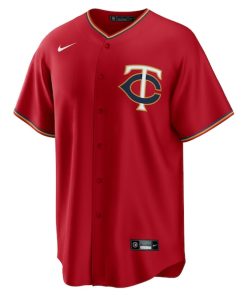 Alternative view of Minnesota Twins Nike Alternate Replica Team Jersey - Red