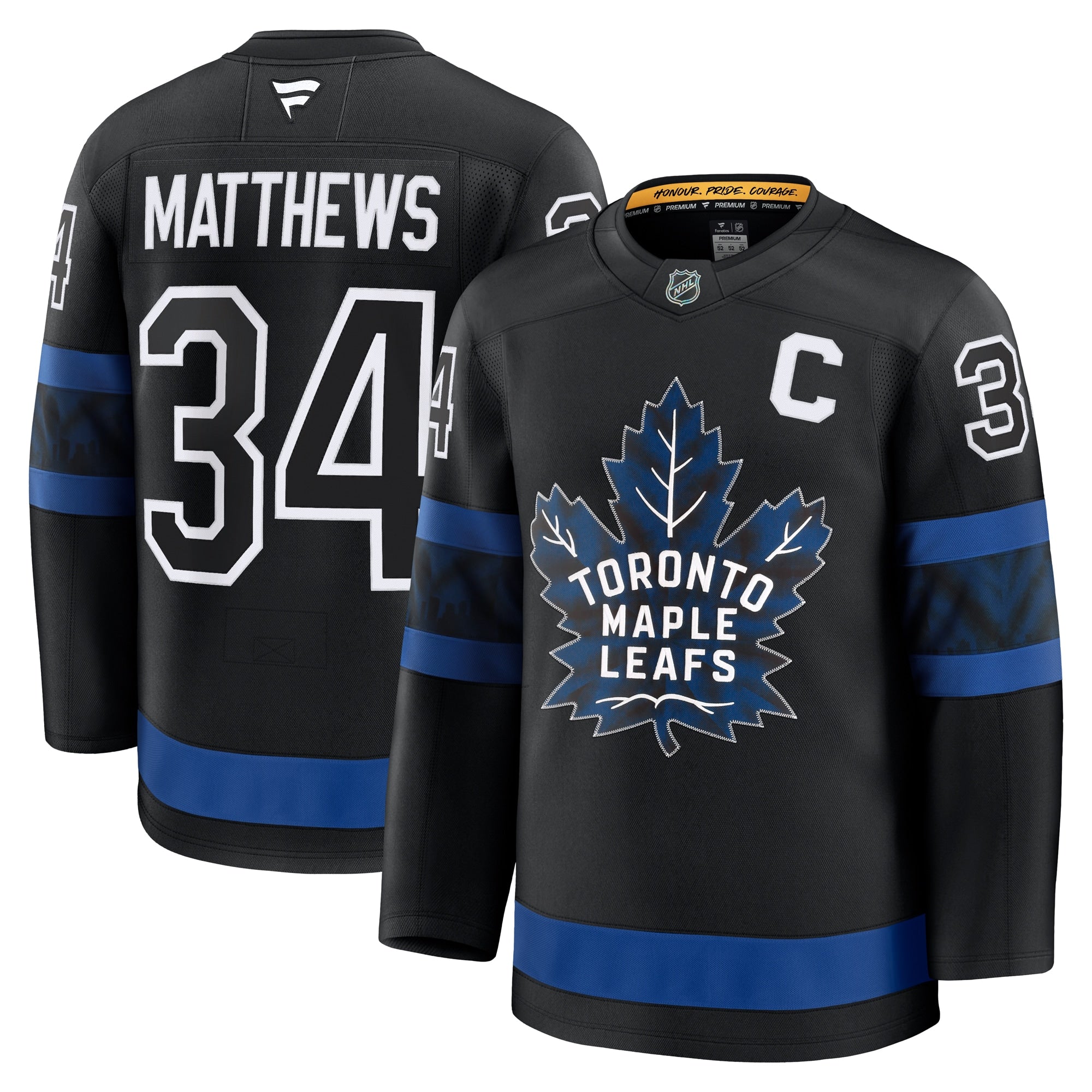 Auston Matthews Toronto Maple Leafs Captain Patch Home Premium Jersey - Blue/Black - Image 6