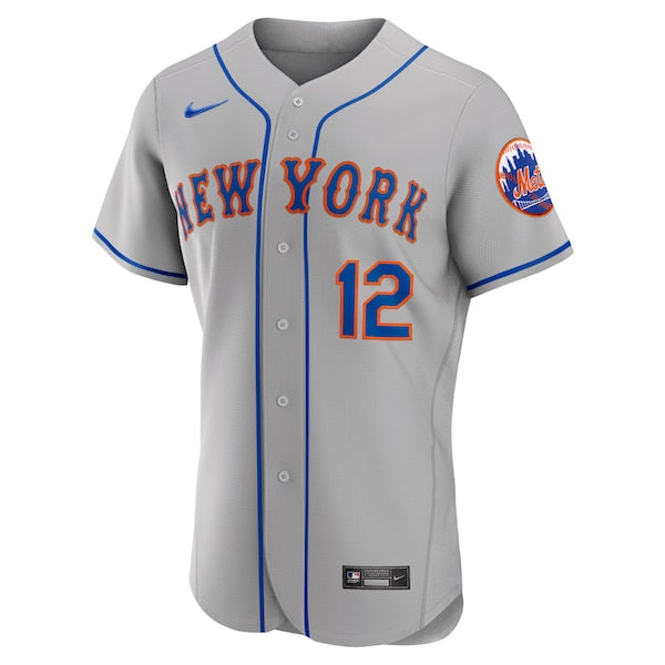 Francisco Lindor New York Mets Nike Road Authentic Player Jersey - Gray/White - Image 3
