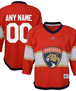 Florida Panthers Youth Home Replica Custom Jersey - Red