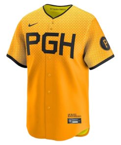 Alternative view of Bryan Reynolds Pittsburgh Pirates Nike City Connect Limited Player Jersey - Gold