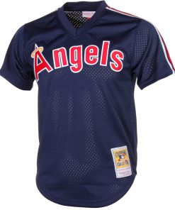 Alternative view of Reggie Jackson California Angels Cooperstown Mesh Batting Practice Jersey - Navy