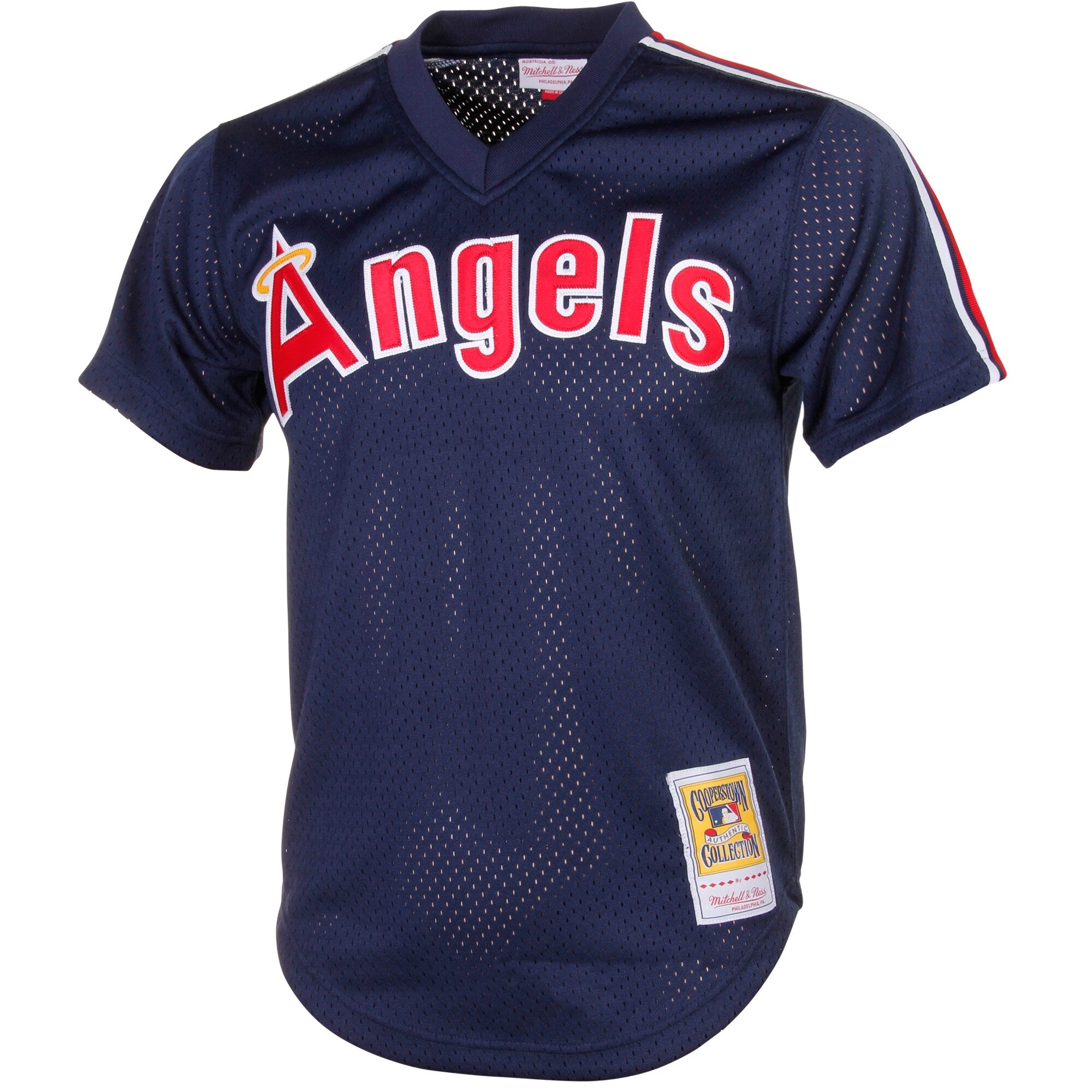 Reggie Jackson California Angels Cooperstown Mesh Batting Practice Jersey - Navy - Image 2