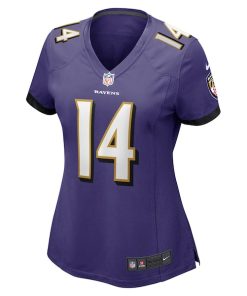 Alternative view of Kyle Hamilton Baltimore Ravens Nike Women's Player Game Jersey - Purple