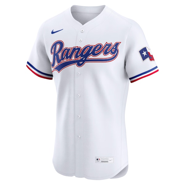 Texas Rangers Nike Home Elite Custom Jersey - White - Image 2
