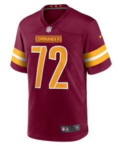 Alternative view of Charles Leno Jr. Washington Commanders Nike Home Game Player Jersey - Burgundy