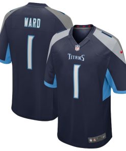 Alternative view of Cameron Ward Tennessee Titans Nike 2025 NFL Draft First Round Pick  Alternate Game Jersey - Navy/White/Light Blue
