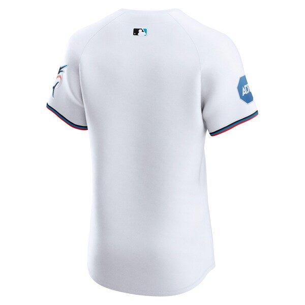 Miami Marlins Nike Home Elite Jersey - White - Image 3