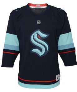 Alternative view of Seattle Kraken Youth Home Replica Custom Jersey - Navy