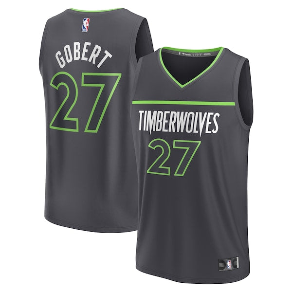 Rudy Gobert Minnesota Timberwolves Fast Break Replica Player Jersey - Statement Edition - Black