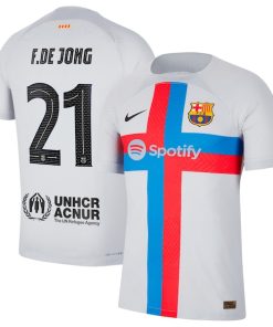 Frenkie de Jong Barcelona Nike 2022/23 Third Vapor Match Authentic Player Jersey - Gray