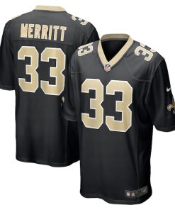 Kirk Merritt New Orleans Saints Nike Team Game Jersey -  Black