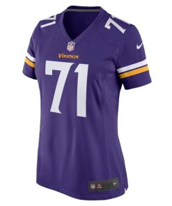 Alternative view of Christian Darrisaw Minnesota Vikings Nike Women's Game Jersey - Purple