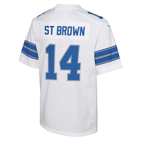 Amon-Ra St. Brown Detroit Lions Nike Youth Player Game Jersey - White - Image 4