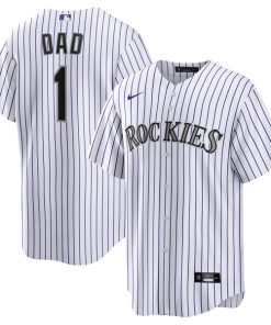 Colorado Rockies Nike #1 Dad Home Replica Jersey - White