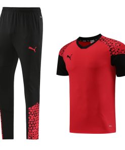 Puma Short Sleeve Training Jersey Set-PD02- Red/Black