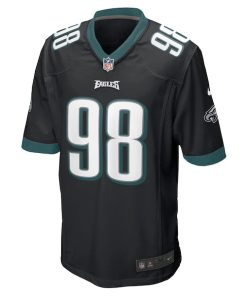 Alternative view of Jalen Carter Philadelphia Eagles Nike Alternate Team Game Jersey - Black
