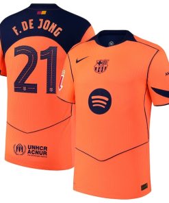 Frenkie de Jong Barcelona Nike 2025/26 Third Authentic Player Jersey - Orange
