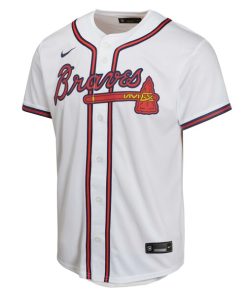 Alternative view of Atlanta Braves Nike Youth Home Game Jersey - White
